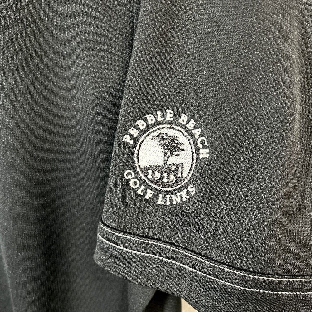 Callaway Golf Polo Men's L Black Pebble Beach Logo Athleisure Casual Lightweight - Picture 2 of 15